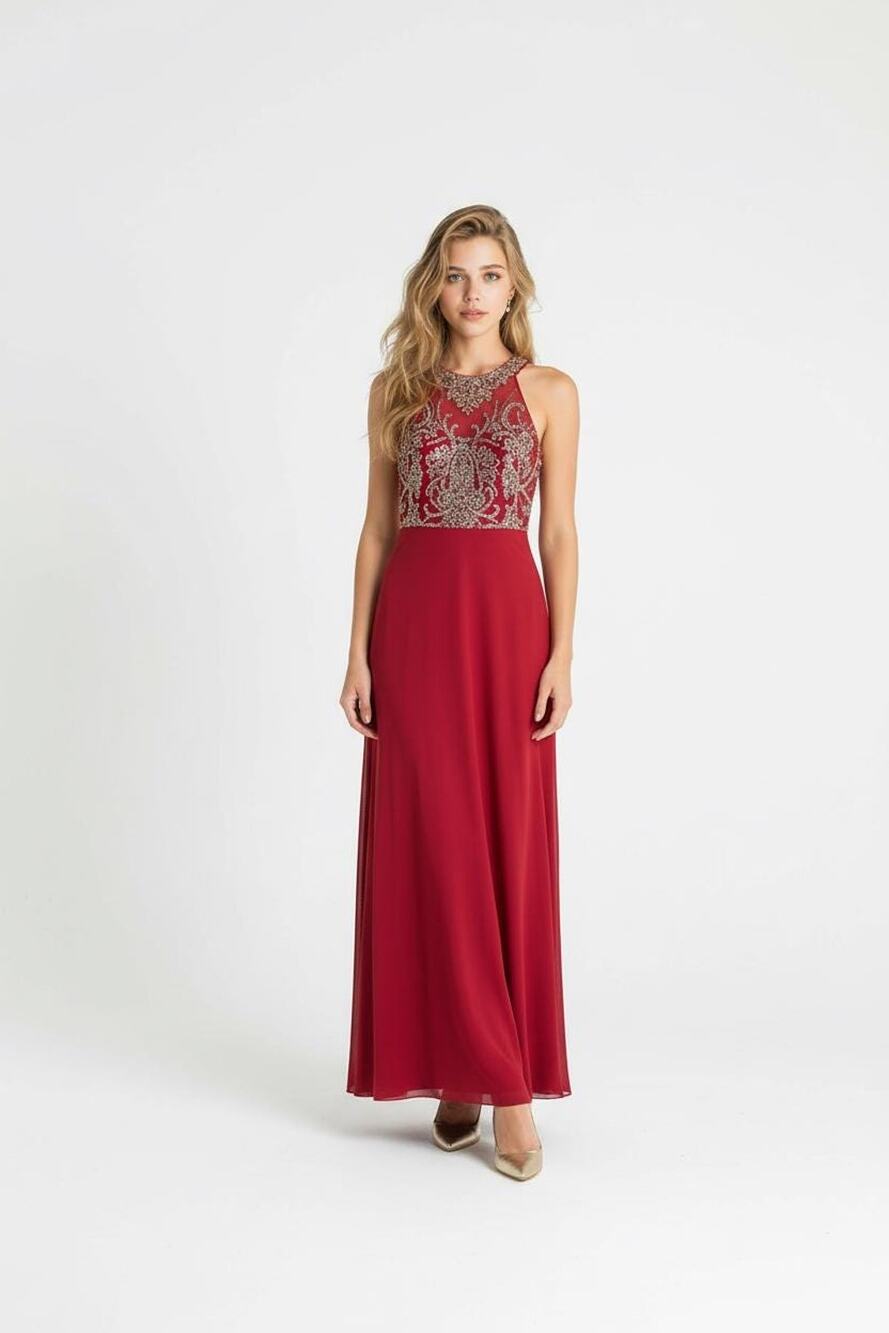 Nina Canacci Hand Beaded Embellished Prom Evening Gown Dress Size 16,